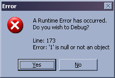 Script error in IE